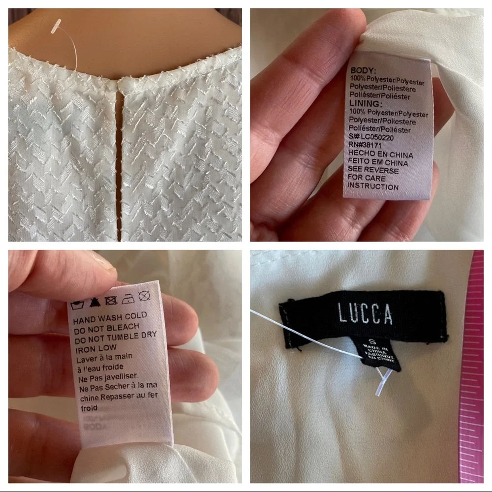 Lucca Couture NWOT size small beautiful white pattern summer sun dress